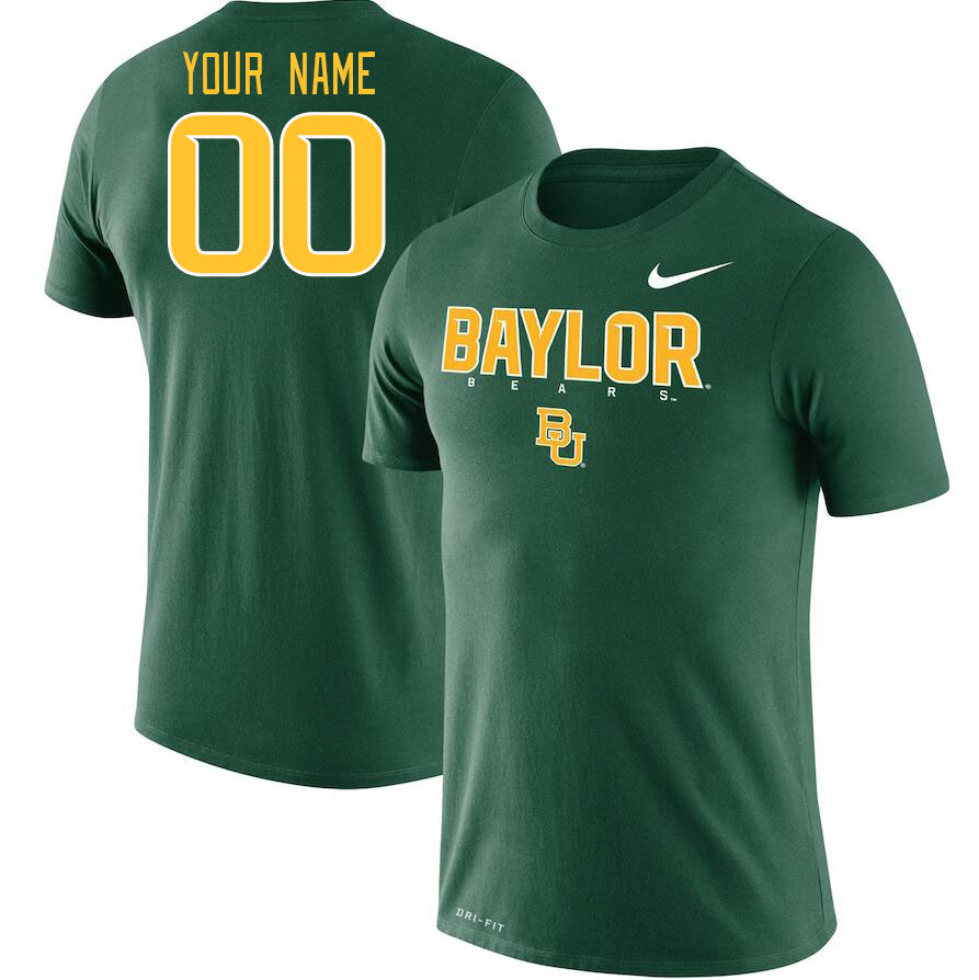 Custom Baylor Bears Name And Number College Tshirt-Green